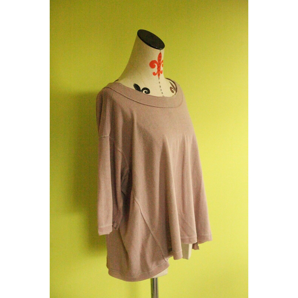 H BY BORDEAUX XL Soft Loose Sweater Top 3/4 Slv Boat Neck Brown - Picture 5 of 10